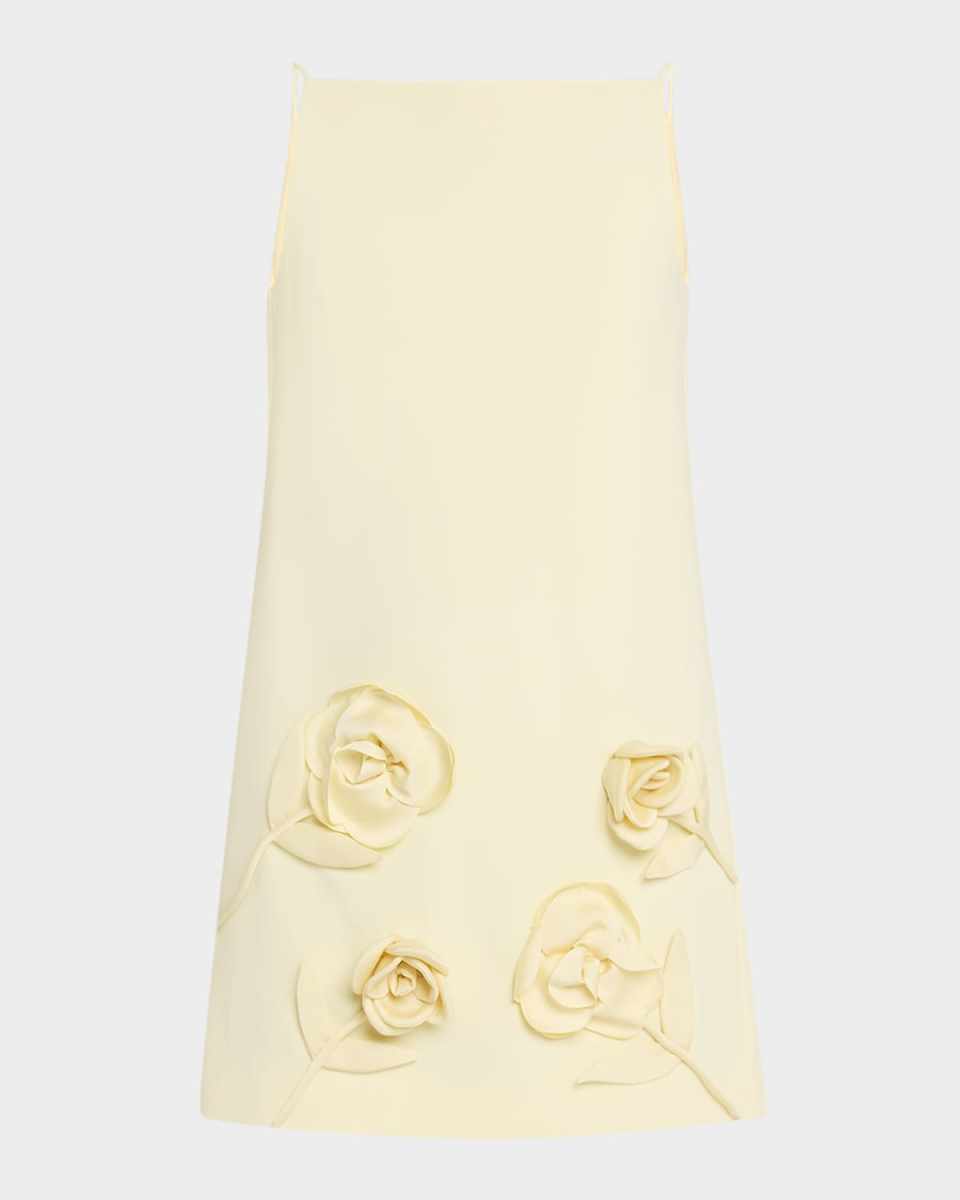 Crepe Flower Mini Dress